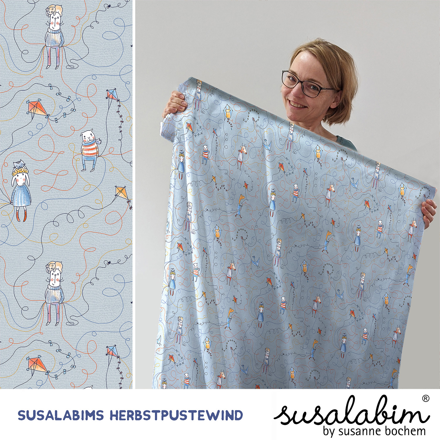 Bio Webware SUSAlabims Herbstpustewind Baumwolle 1m