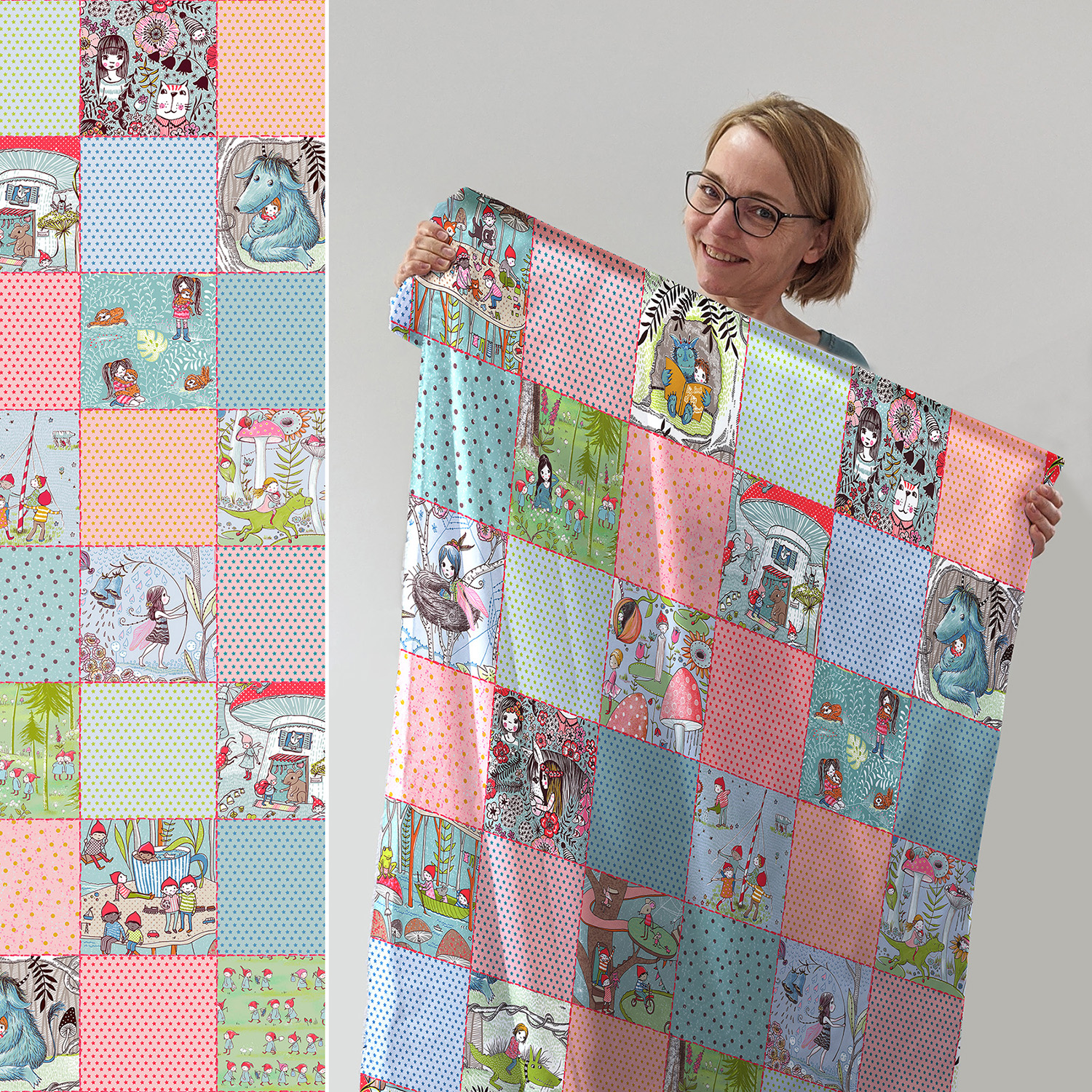 Bio Jersey Design Susalabims Patchwork 1m