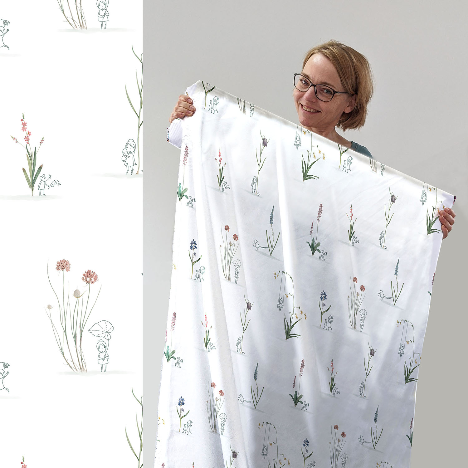Bio Jersey Design Susalabims Blumenmärchen 1m