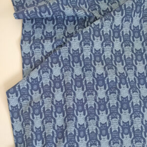 Bio Jersey Design Katzentritt blau 1m