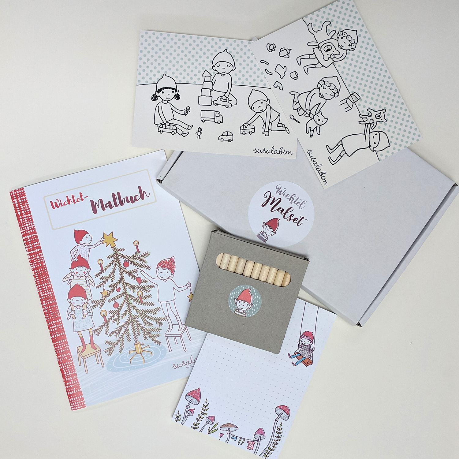 Kreativbox Wichtel-Malbuch