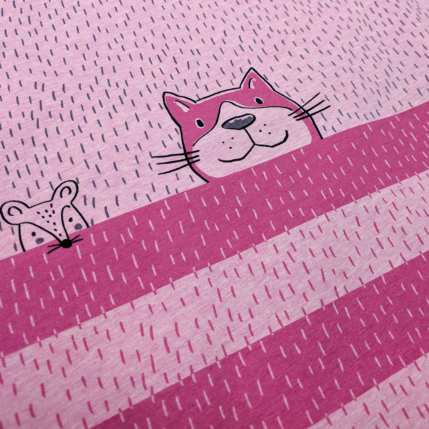 Bio Jersey Design Tigerkatze pink 1 Rapport (etwa 88cm)