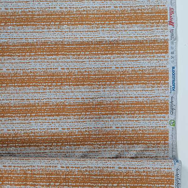 Bio Jersey Design Blockstreifen brüchig senfgrau 1m