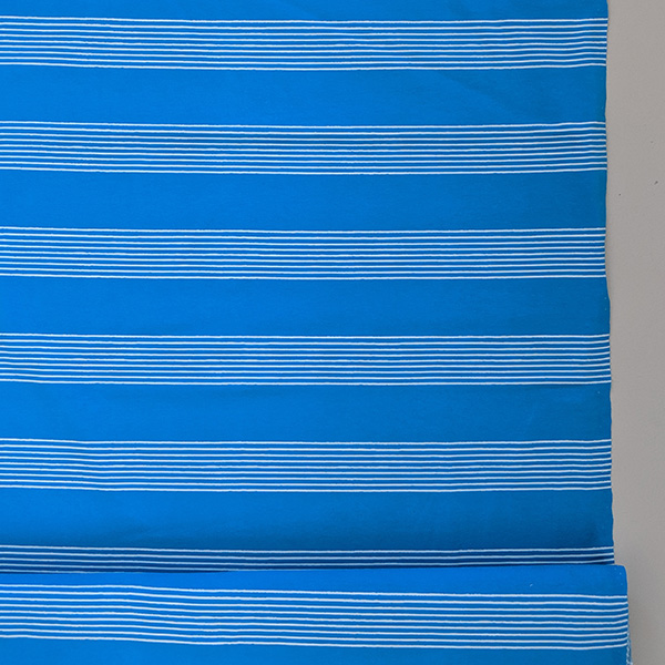Bio Jersey Design Basicstreifen blauweiß 1m