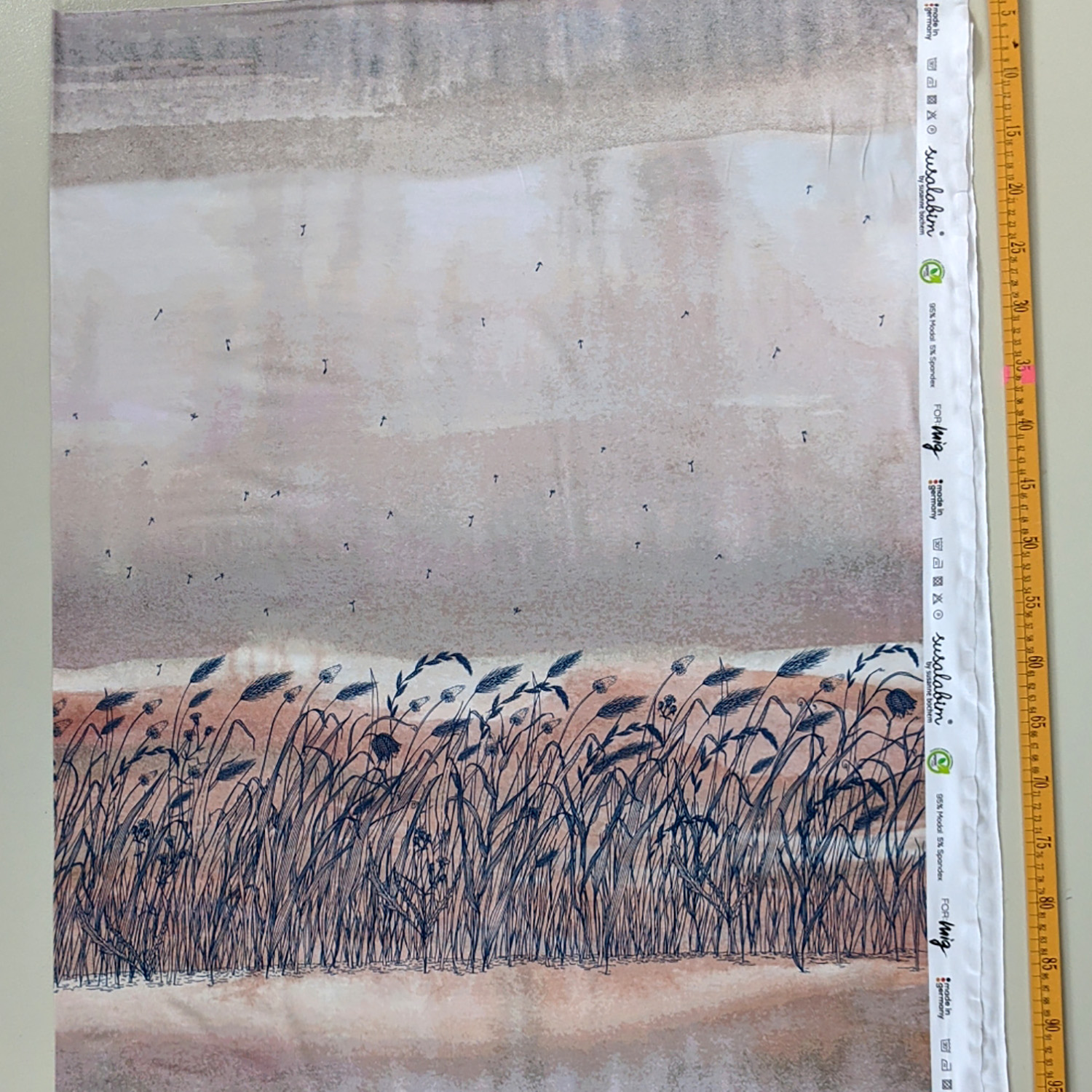 Modal Jersey Design Blumenwiese Aquarell 1Rapport