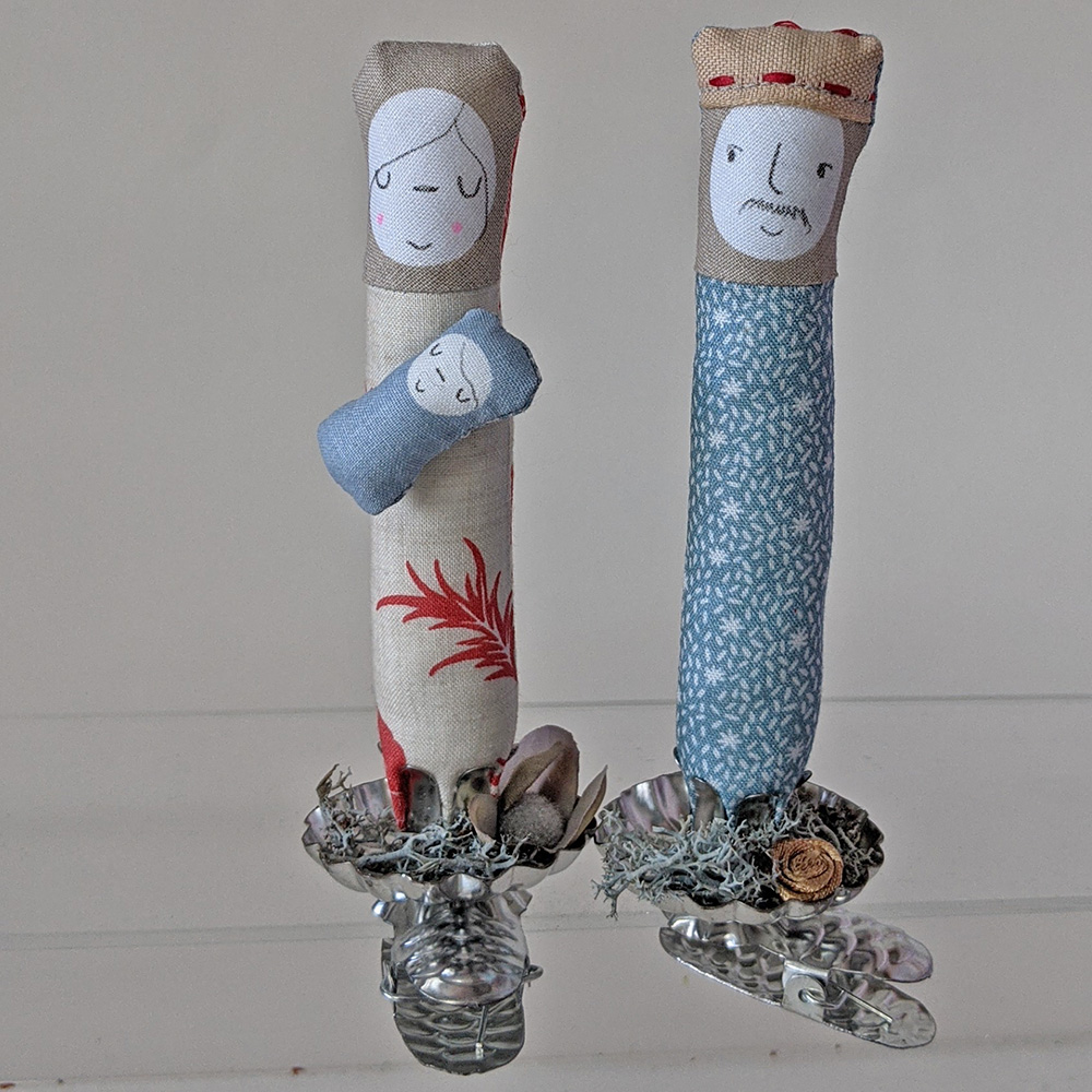Klemmerle-Set Krippe mit 2 Figuren Nr. 37