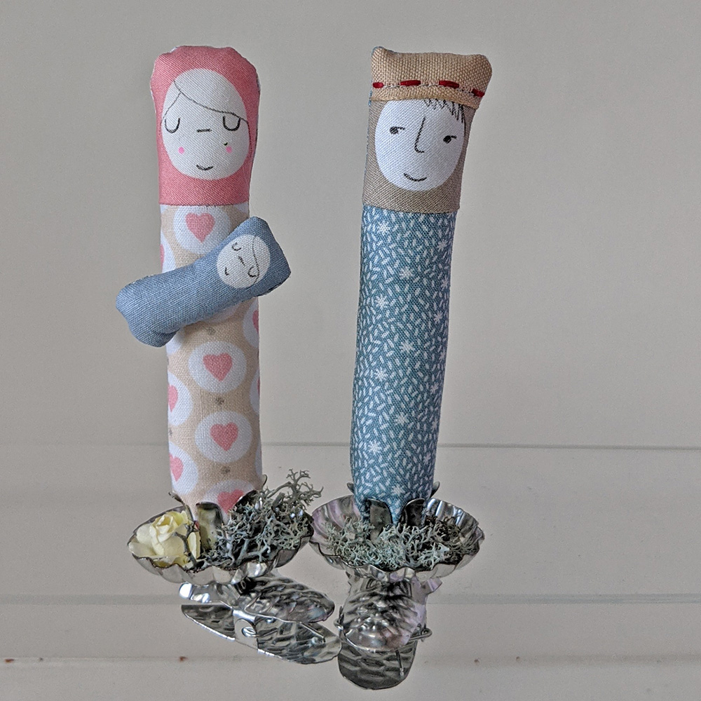 Klemmerle-Set Krippe mit 2 Figuren Nr. 38