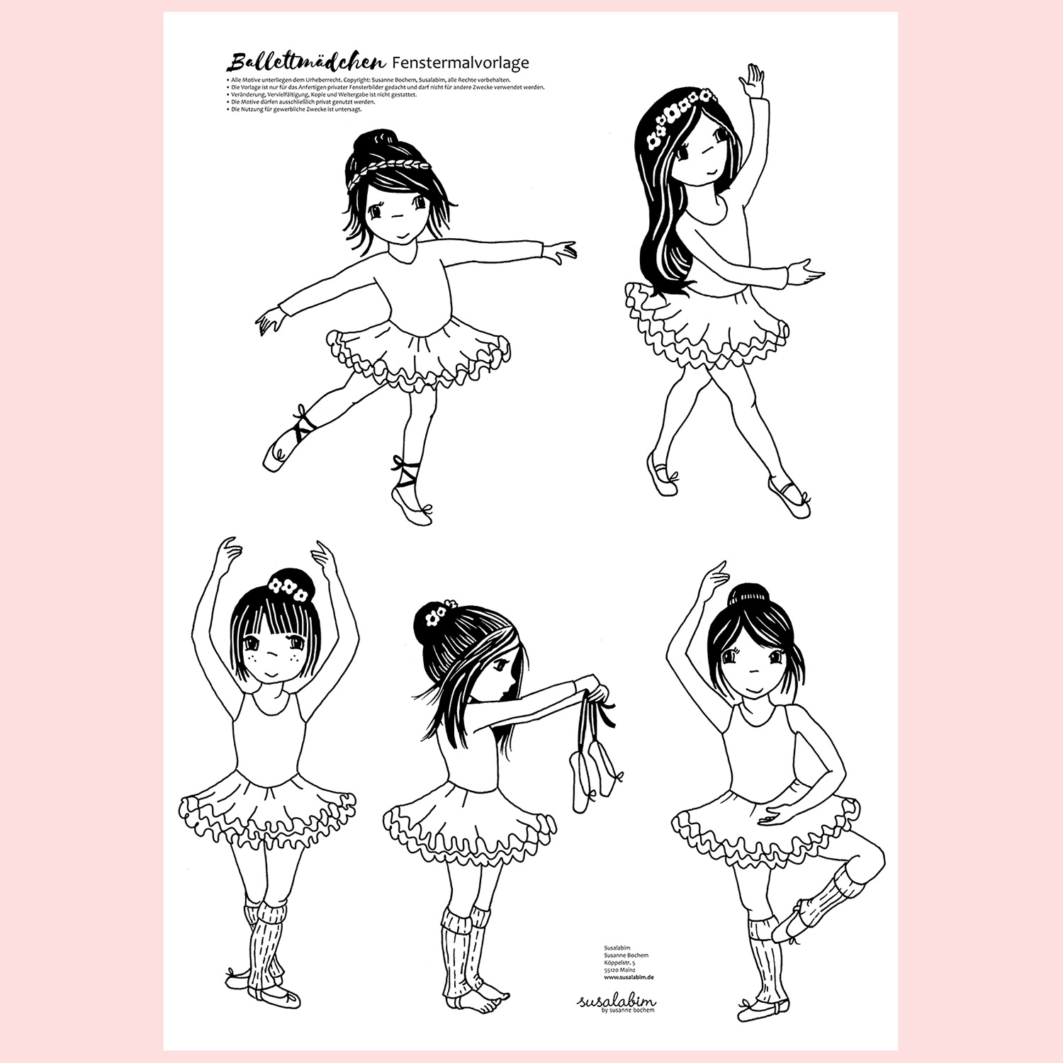 Fenstermalvorlage Ballettmädchen