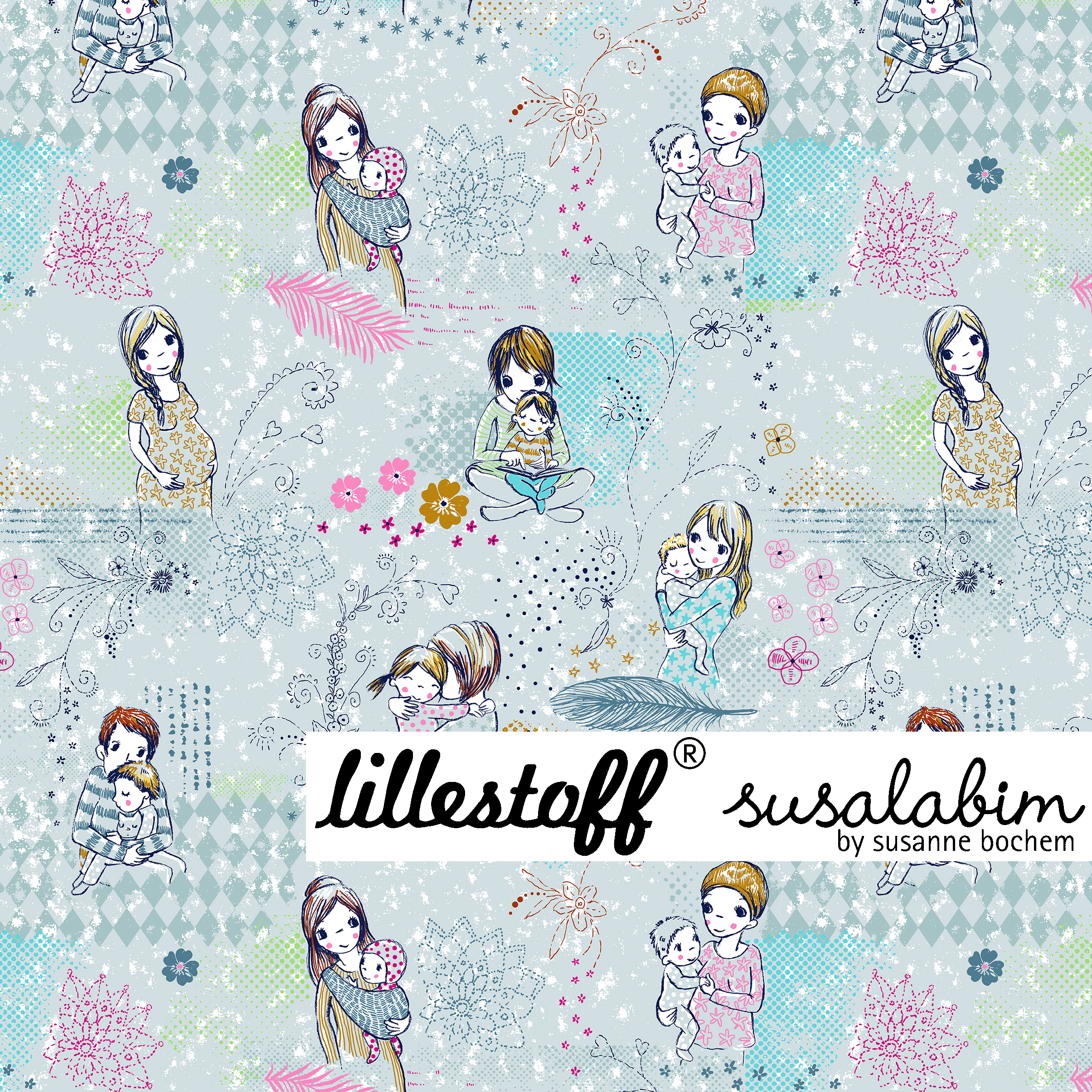 Bio Jersey Design Kinderliebe bunt 1m