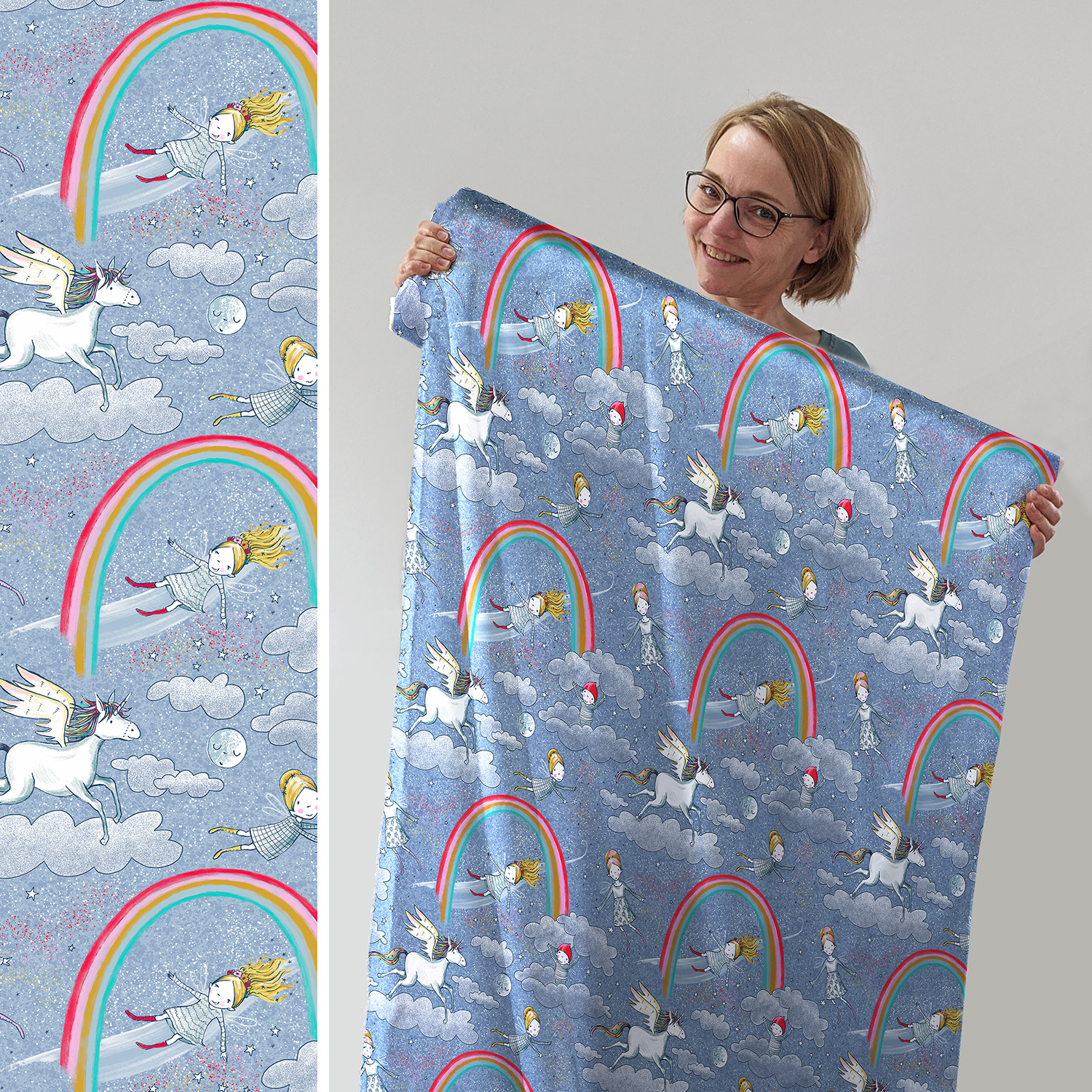 Bio Jersey Design Am Ende des Regenbogens 1m