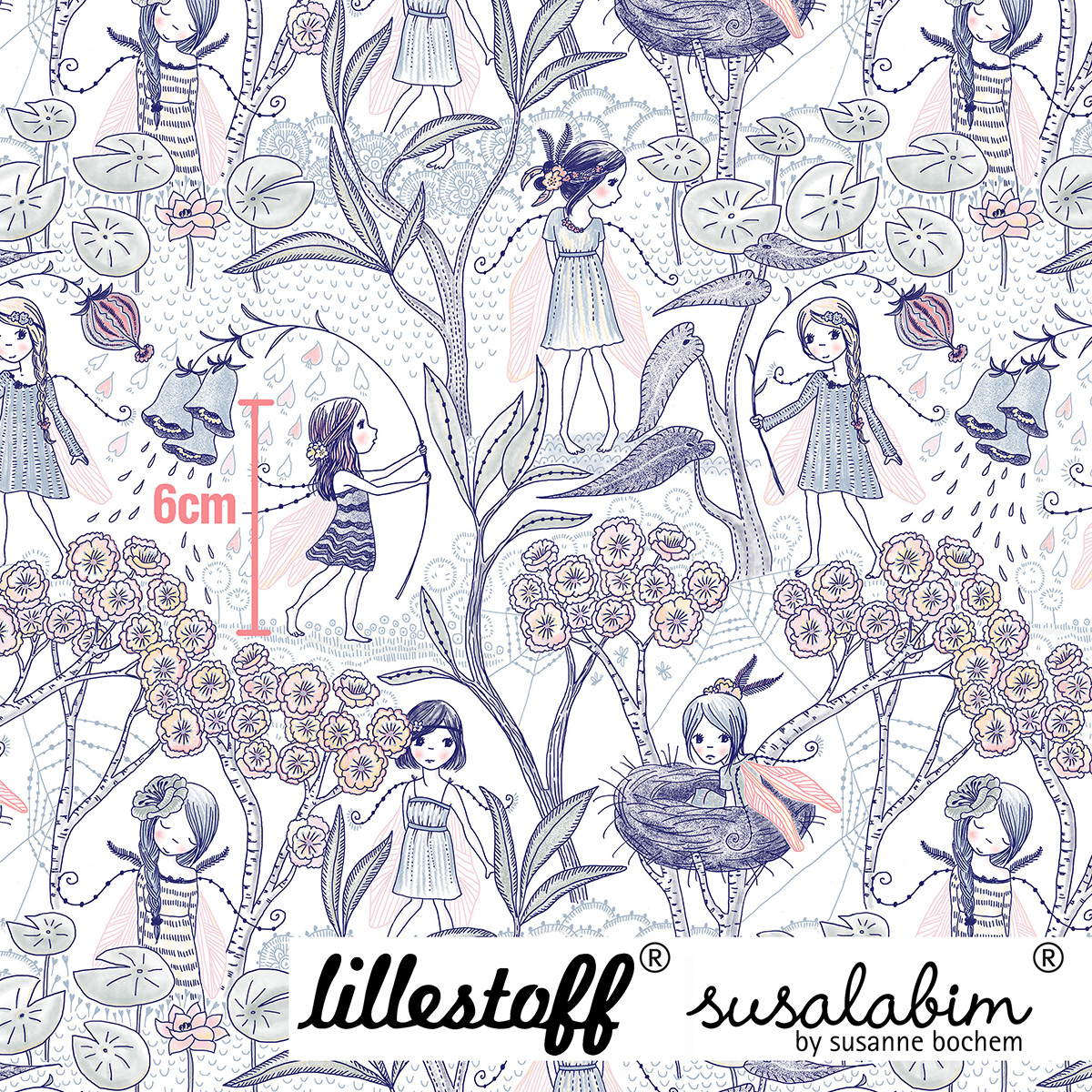 Bio Jersey Design Blumenelfen 1m