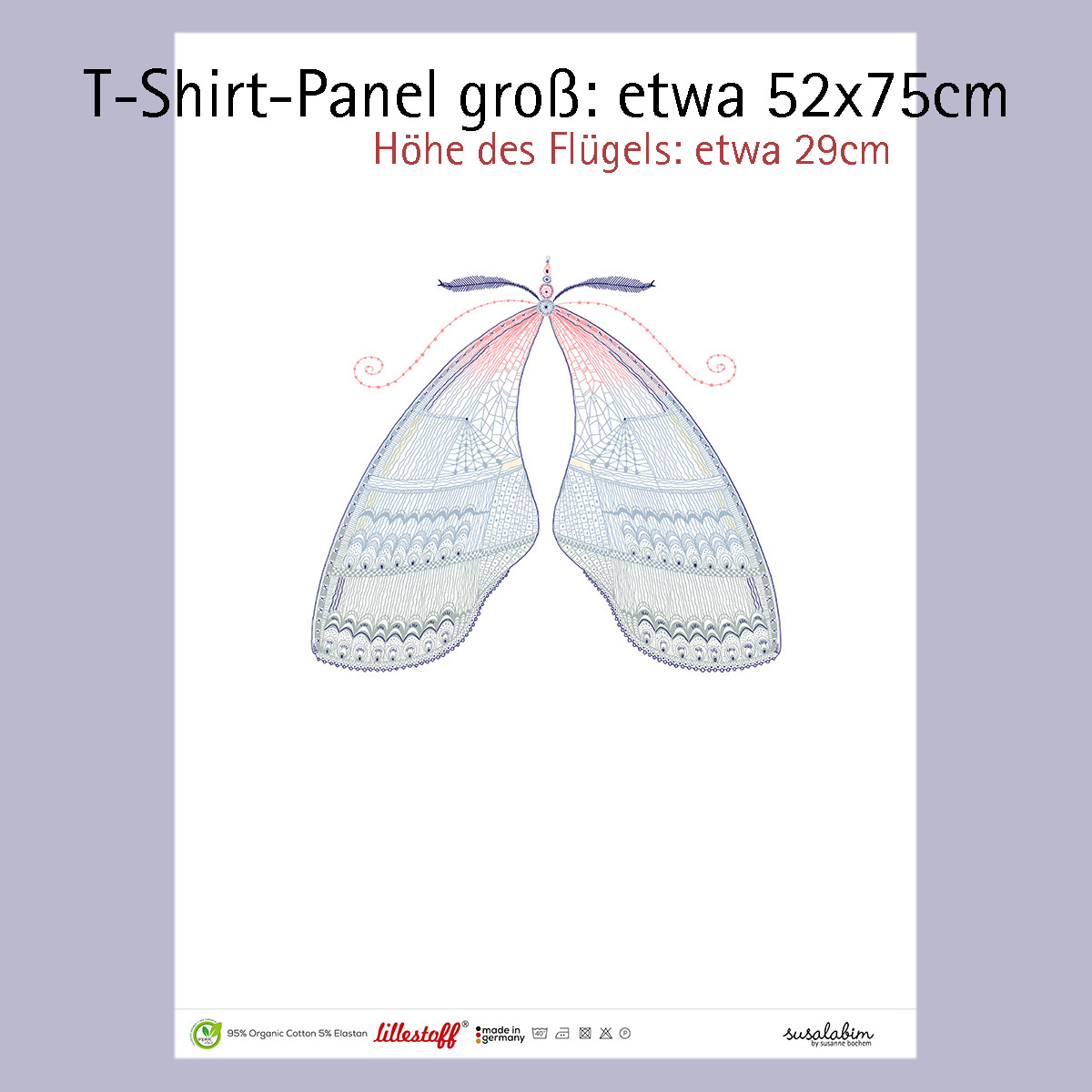 Bio Jersey Design T-Shirt Panel Elfenflügel groß