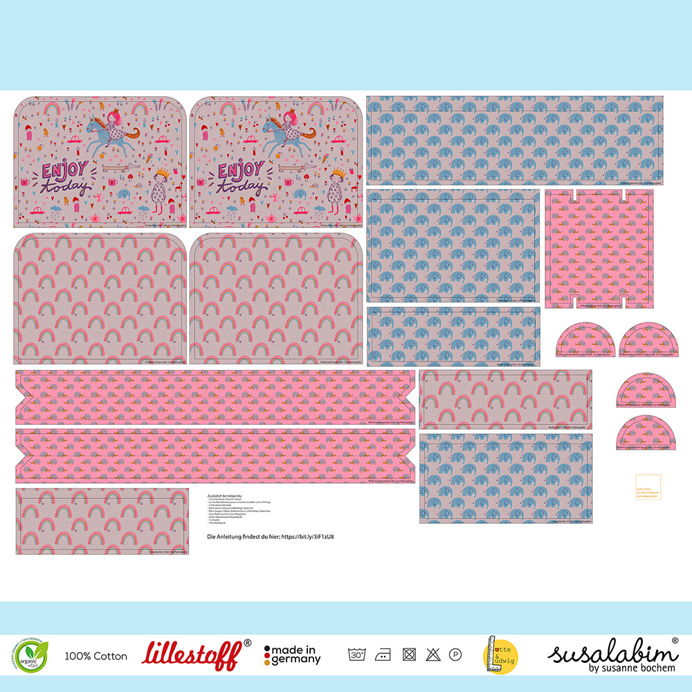 Canvas Rucksack Prinzessin 1 Panel