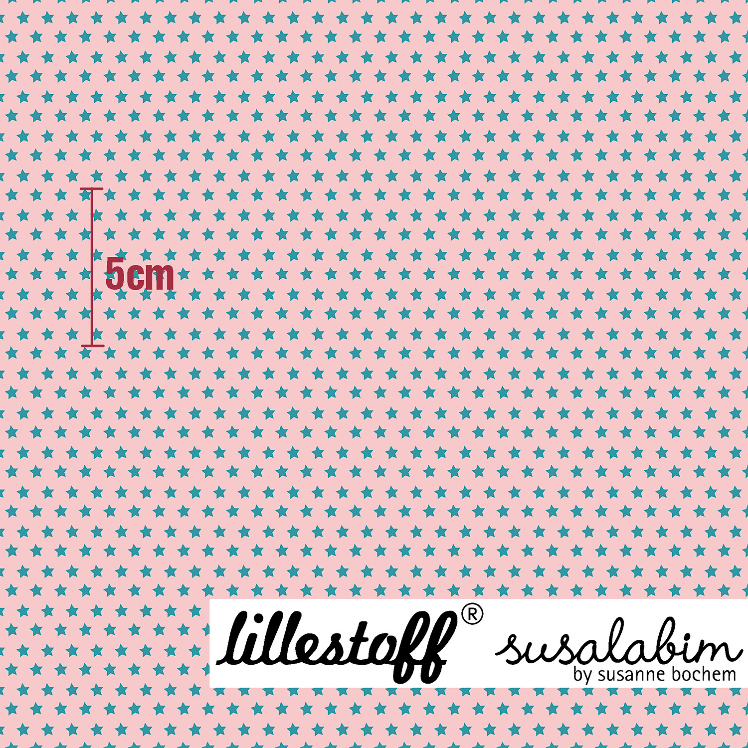 Bio Jersey Design Susalabims Basicsternchen rosapetrol 1m