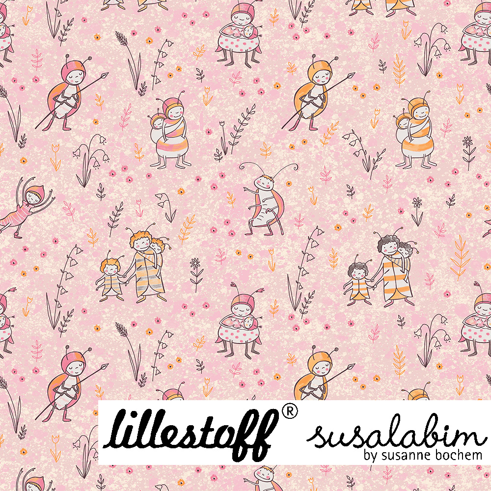 Bio Jersey Design Susalabims Bienchen rosa 1m