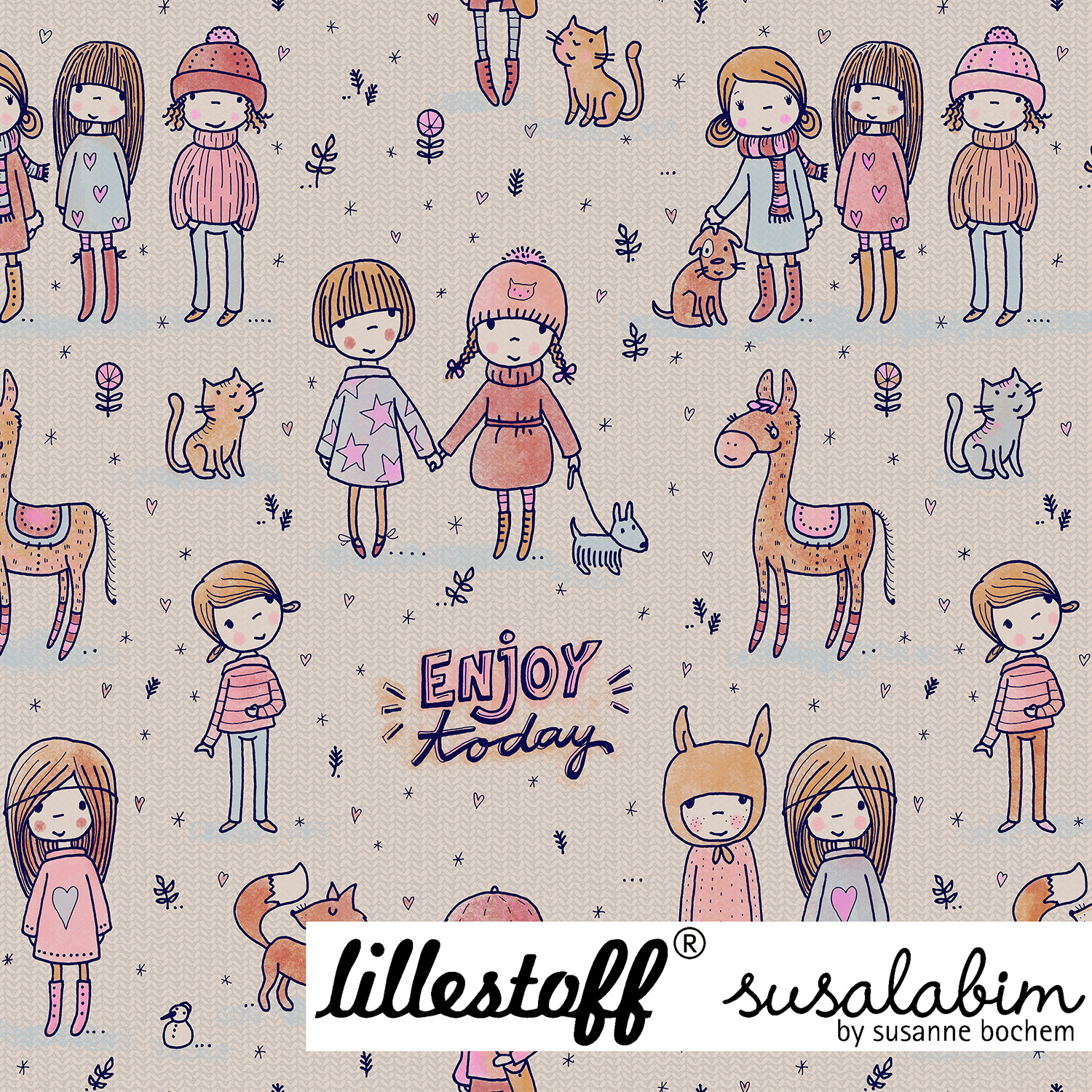 Bio Jersey Design Susalabims enjoy today pastell 1m
