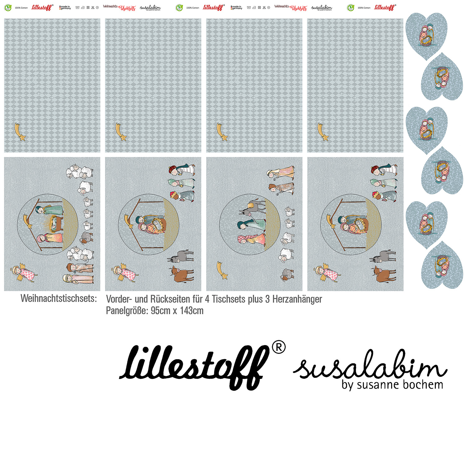 Webware SUSAlabims Weihnachtstischsets Baumwolle 1 Panel