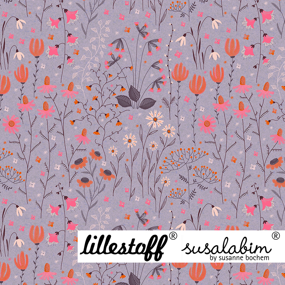 Bio Summersweat Design Susalabims Blumenfreude orange 1m