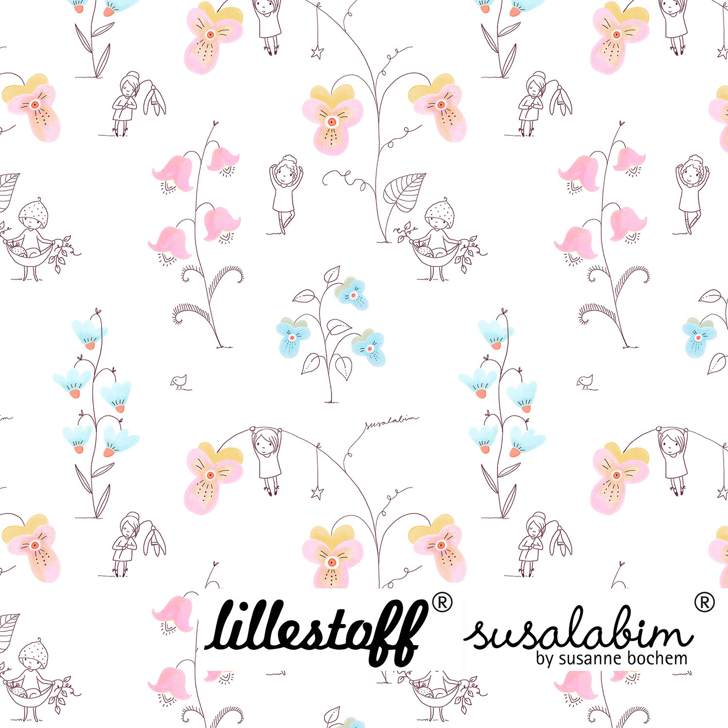 Bio Jersey Design Susalabims Blumenland 1m