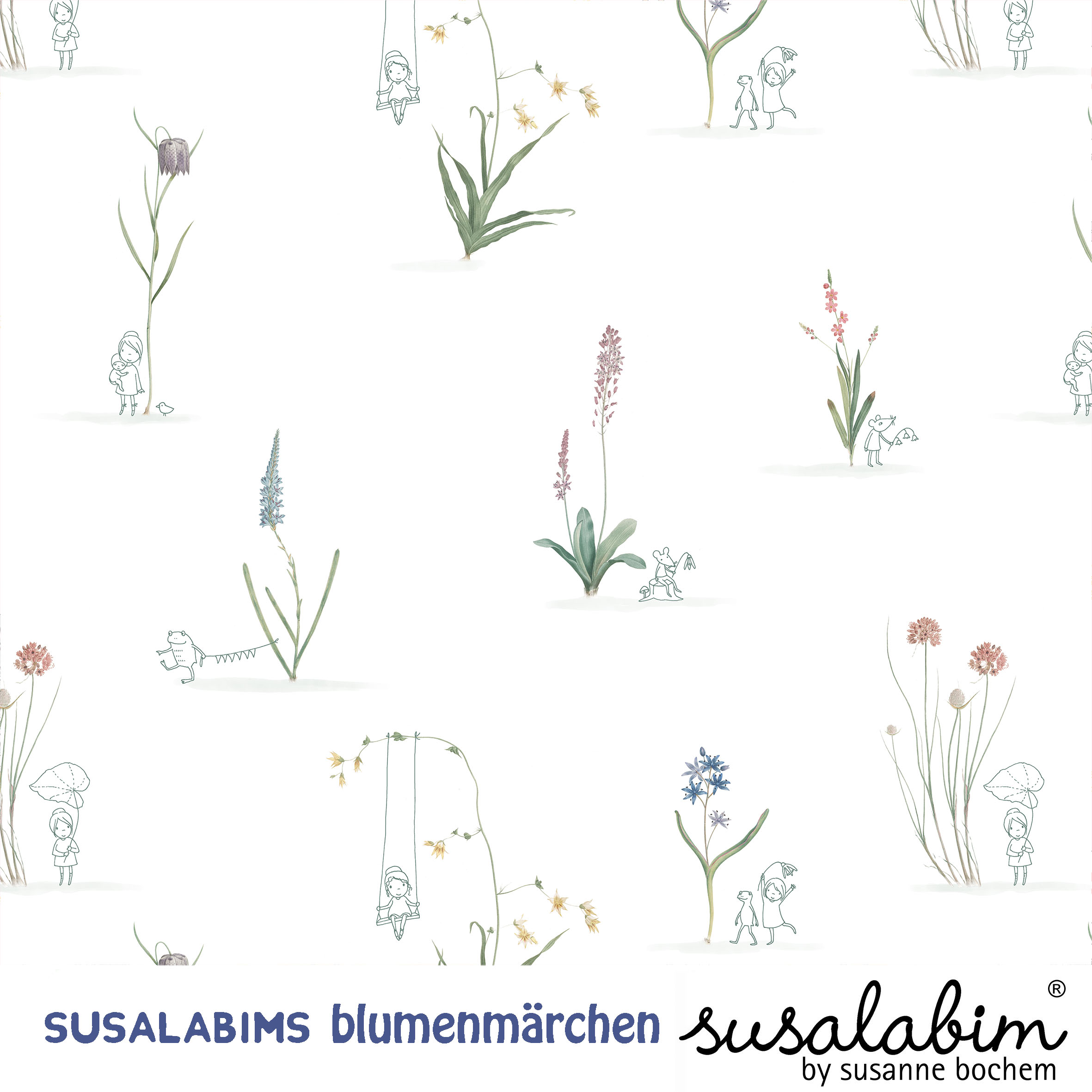 Bio Musselin SUSAlabims Blumenmärchen Baumwolle 1m
