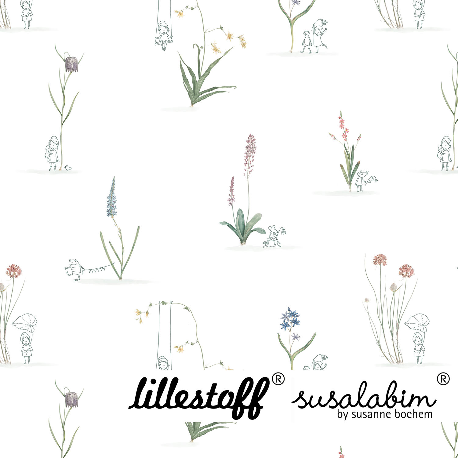 Bio Jersey Design Susalabims Blumenmärchen 1m