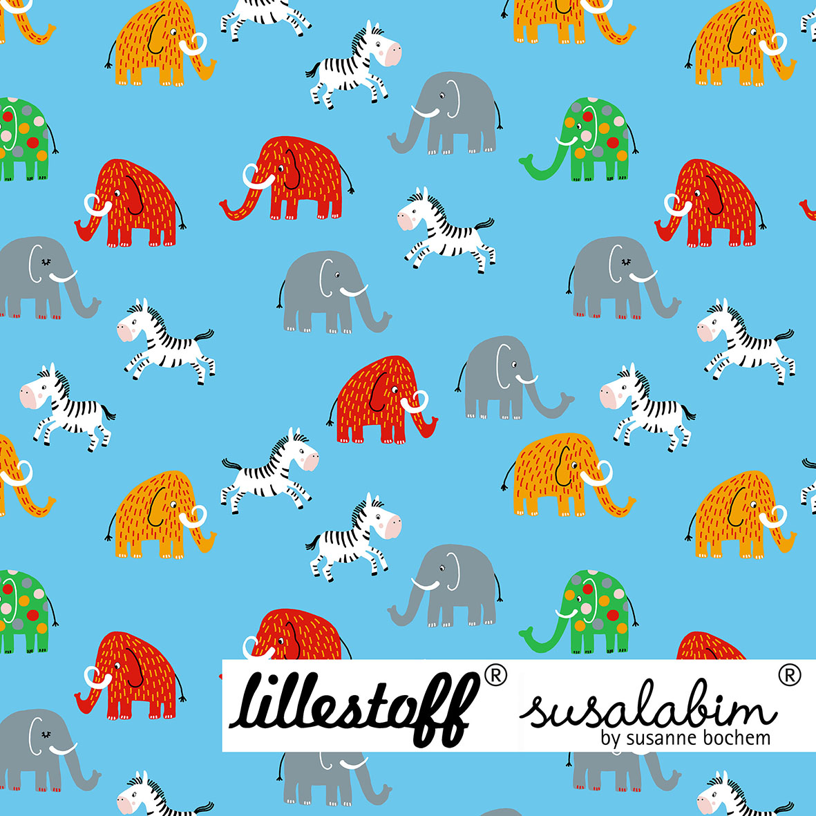 Bio Summersweat Design Susalabims Bunte Elefanten 1m