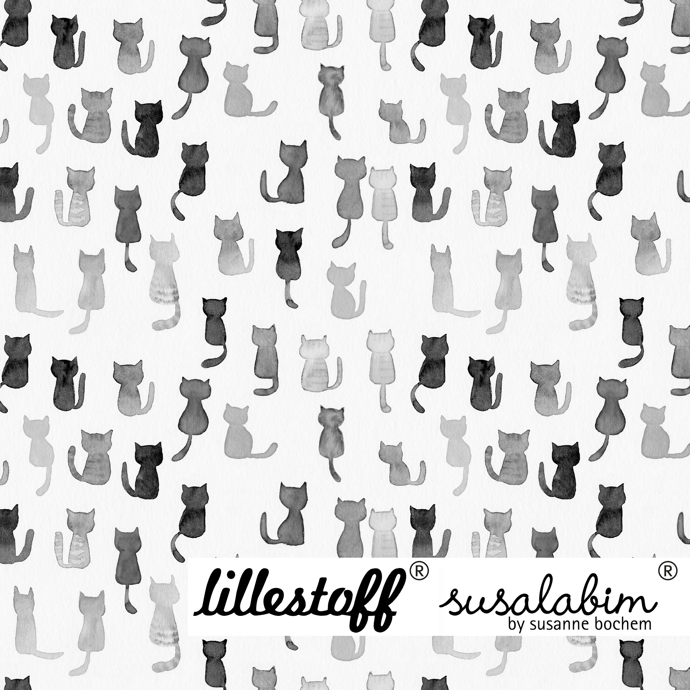 Bio Jersey Design Susalabims Katzentreffen grau 1m