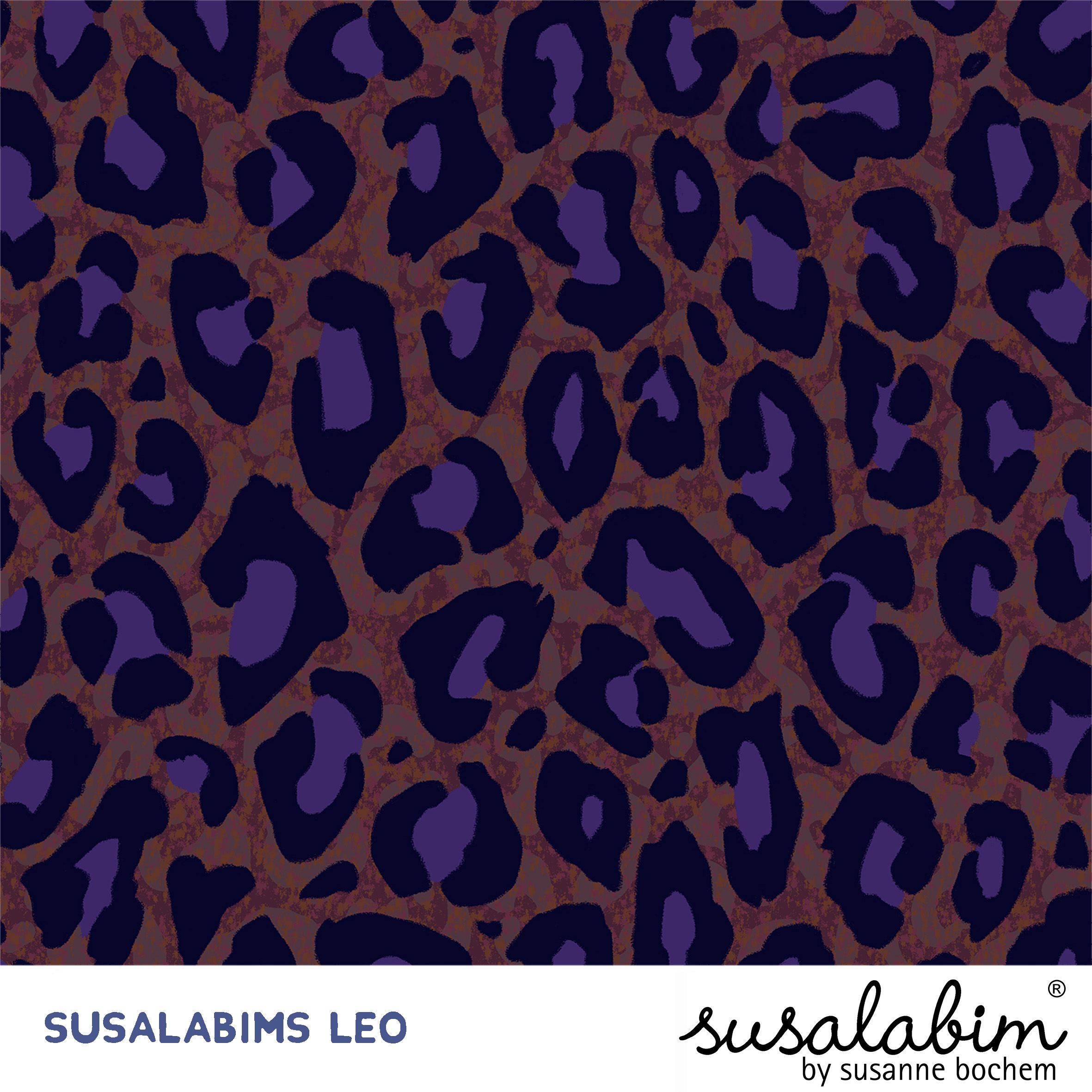 Bio Jersey Design Susalabim und Stoffonkel Leo lilabraun 1m