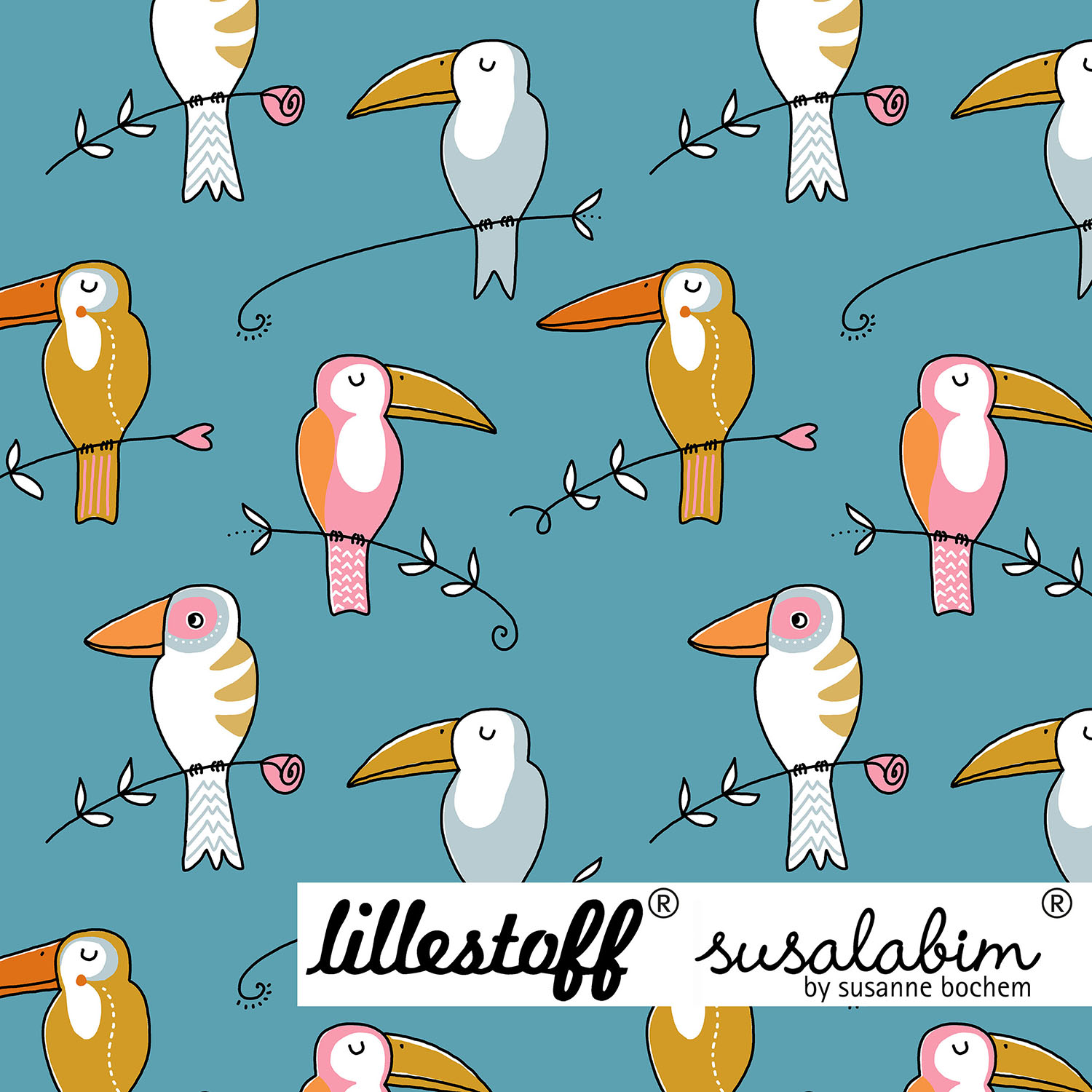 Bio Summersweat Design Susalabims Vogelfreude 1m