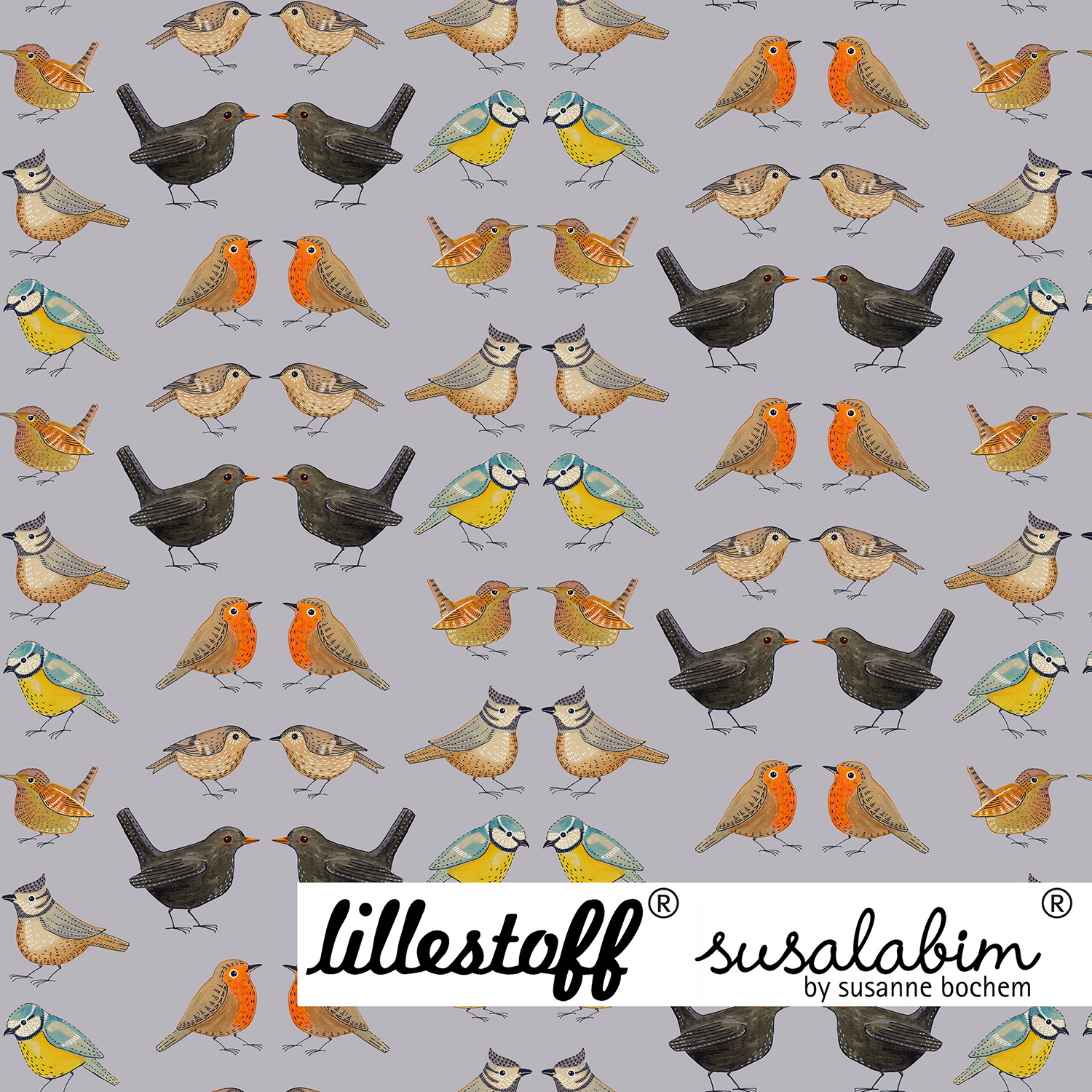 Bio Summersweat Design Susalabims Vogelpaare 1m