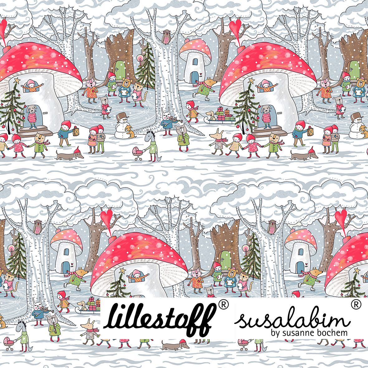 Bio Jersey Design Susalabims Weihnachtswald 0,9m